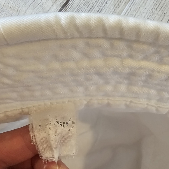 Vintage 90's Y2K White Cotton Floral Embroidered Bucket Hat Boho Cottage Coquett - Picture 5 of 5